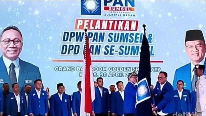 Zulkifli Hasan Lantik Pengurus PAN Sumsel 2024–2029, Joncik Muhammad Resmi Pimpin DPW